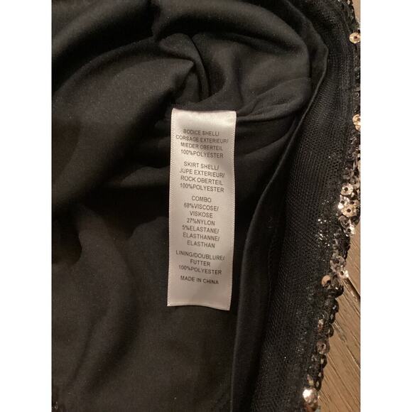 Aidan Mattox Illusion Sequined Sheath Mini Dress Sleeveless Black Gold US 0 - Picture 5 of 10